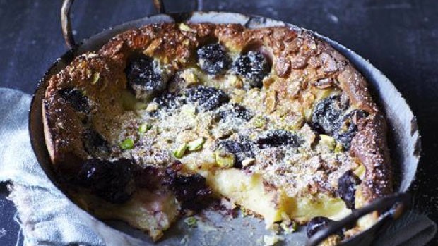 Cherry, Pistachio & Amaretto Clafoutis