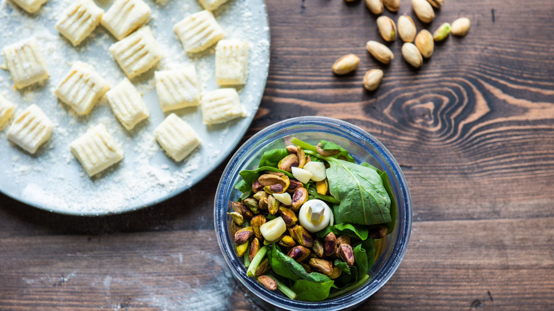 Homemade Ricotta Lemon Gnocchi with Pistachio Pesto