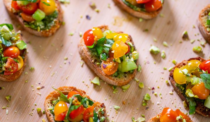 Summer Pistachio Crostini