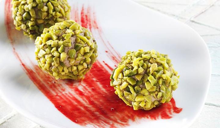 Turkey Pralinas and Cranberry Sauce with American Pistachios 