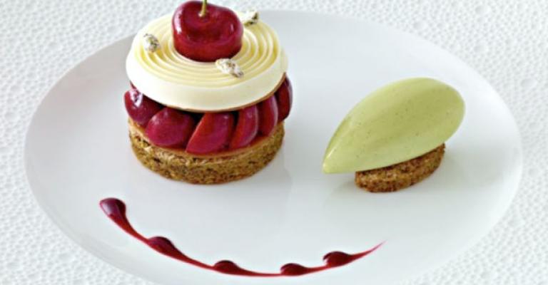 Pistachio Ice Cream and Sweet Bing Cherries